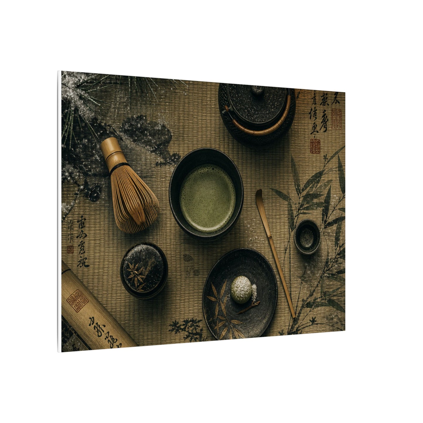Tea Ceremony Canvas Art | Winter Zen Ukiyo E Inspired Art