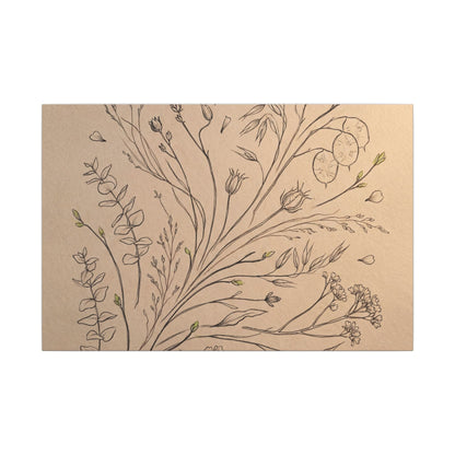 Dried Flowers Canvas Art | Spring Japandi Minimal Line Art