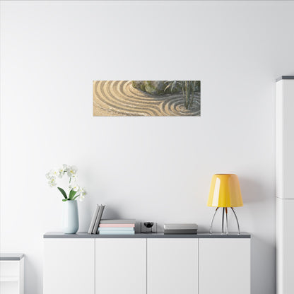 Rock Garden Winter Canvas Art | Zen Peaceful Design