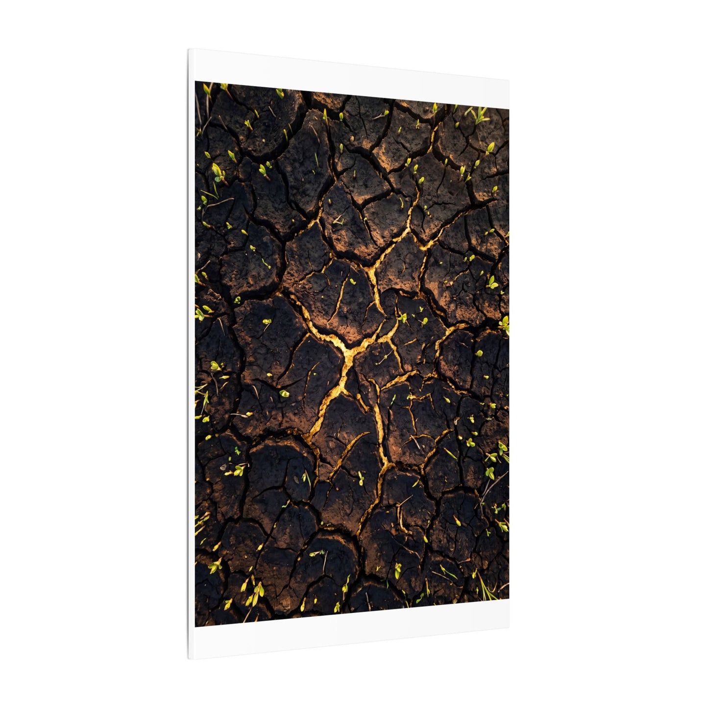 Cracked Earth Moody Minimal Canvas Art | Sophisticated Dark Japandi Art