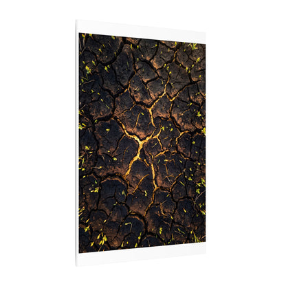 Cracked Earth Moody Minimal Canvas Art | Sophisticated Dark Japandi Art