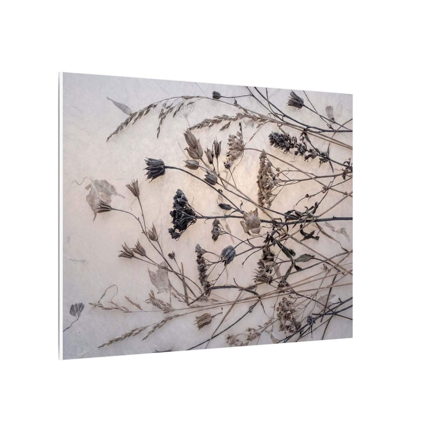 Elegant Dried Flowers Canvas Art - Japanese Pattern Japandi