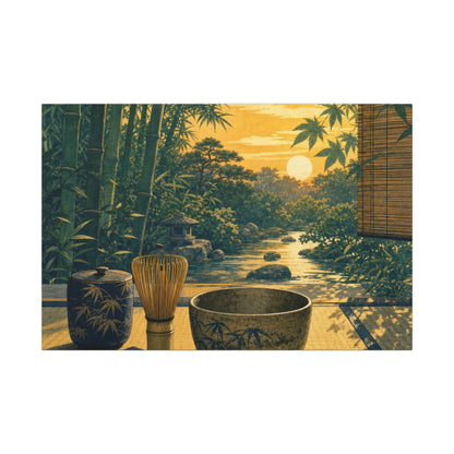 Ma Tea Ceremony Canvas Art - Zen Ukiyo E Inspired