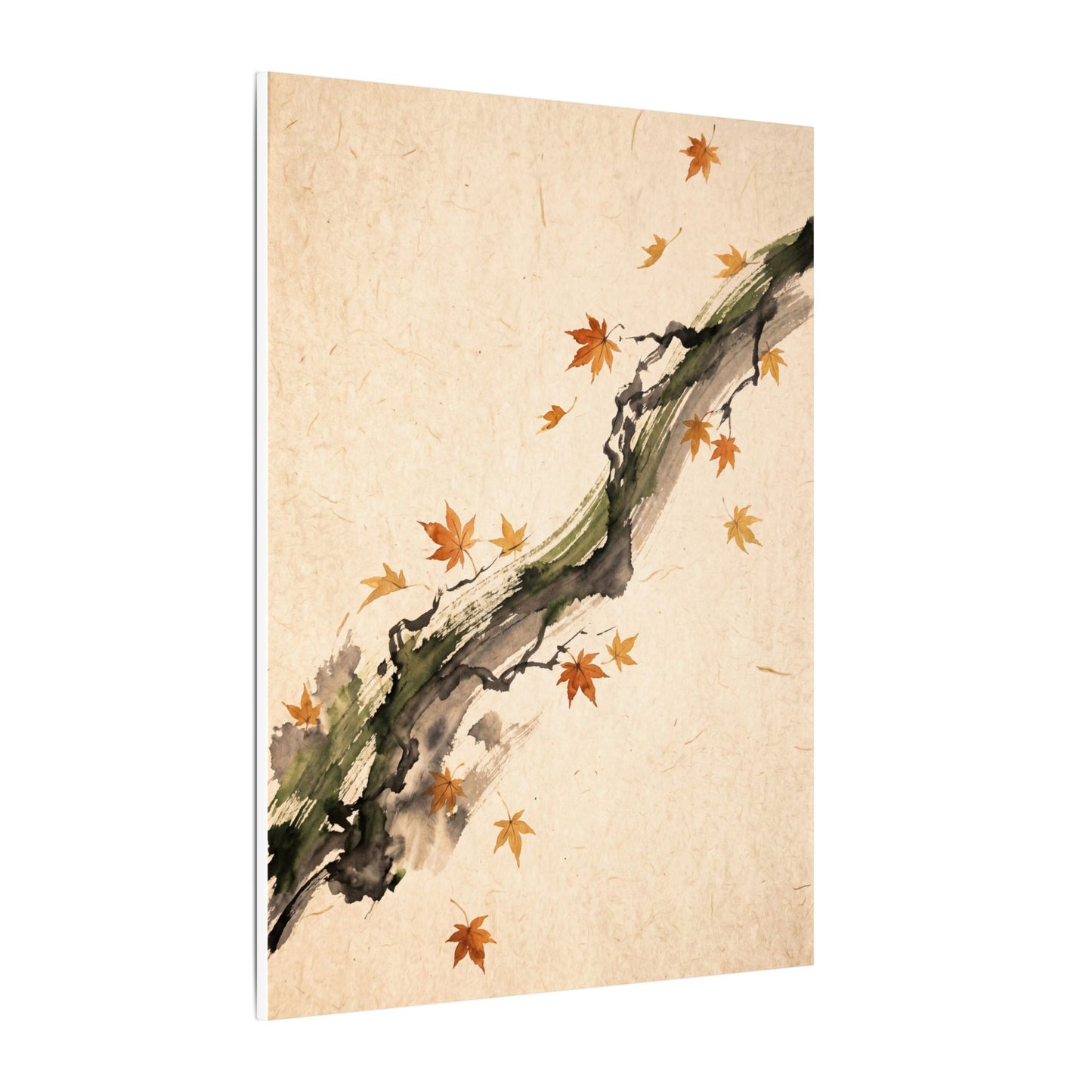 Ink Brushstroke Autumn Canvas Art | Zen Calm Design