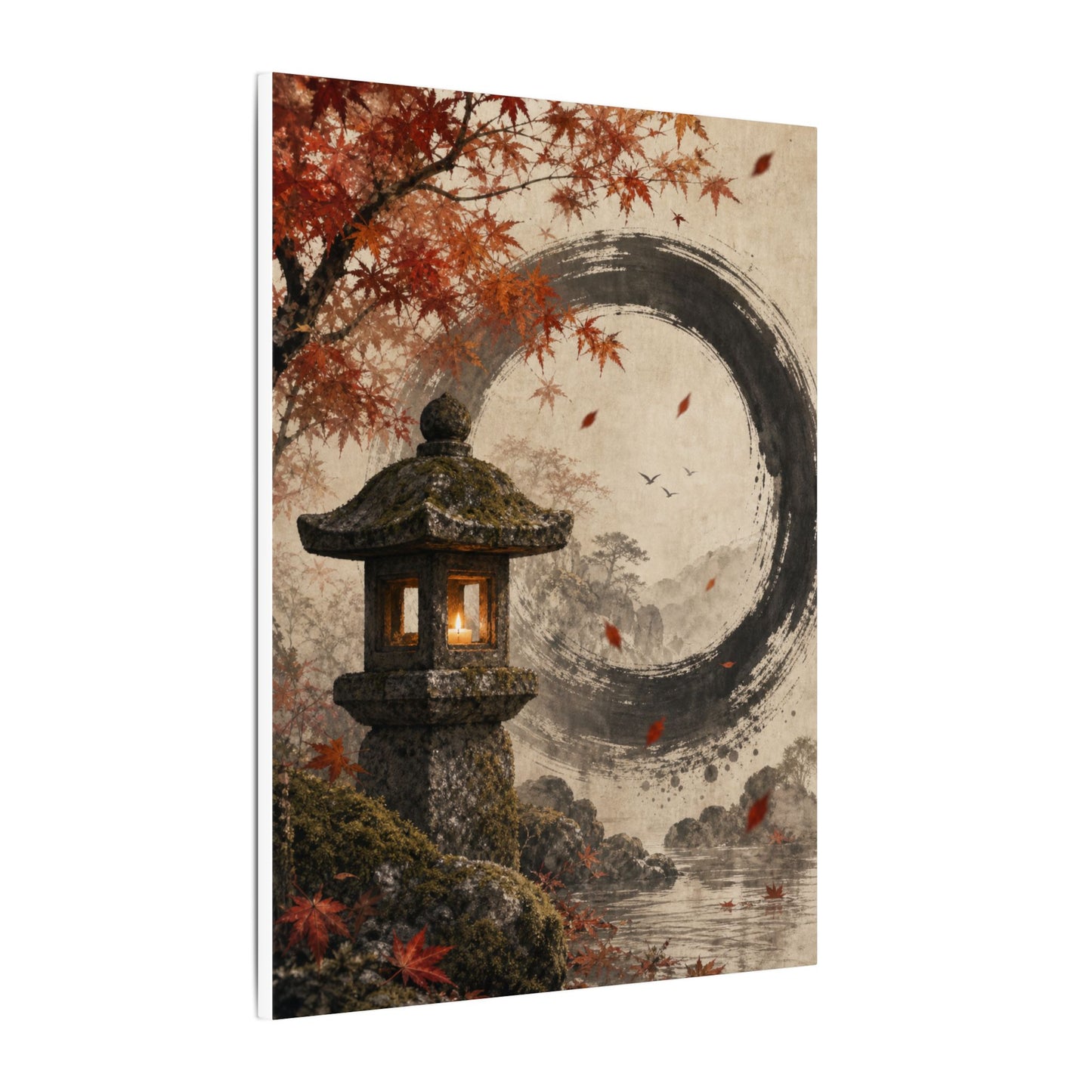 Ma Stone Lantern Canvas Art - Zen Enso