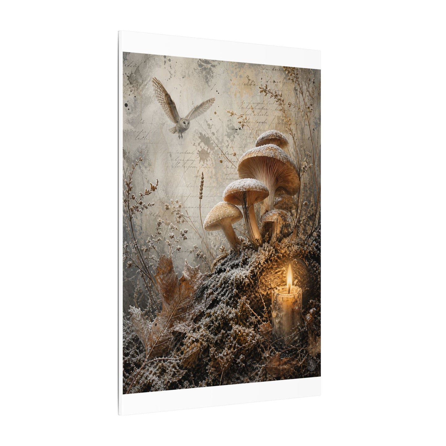 Wild Mushrooms Texture Canvas Art | Elegant Japandi Art