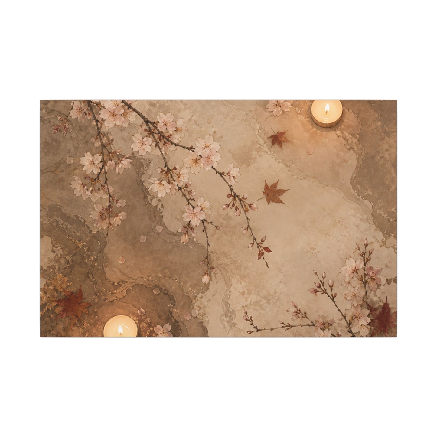 Cherry Blossom Canvas Art | Autumn Japandi Japanese Pattern Art