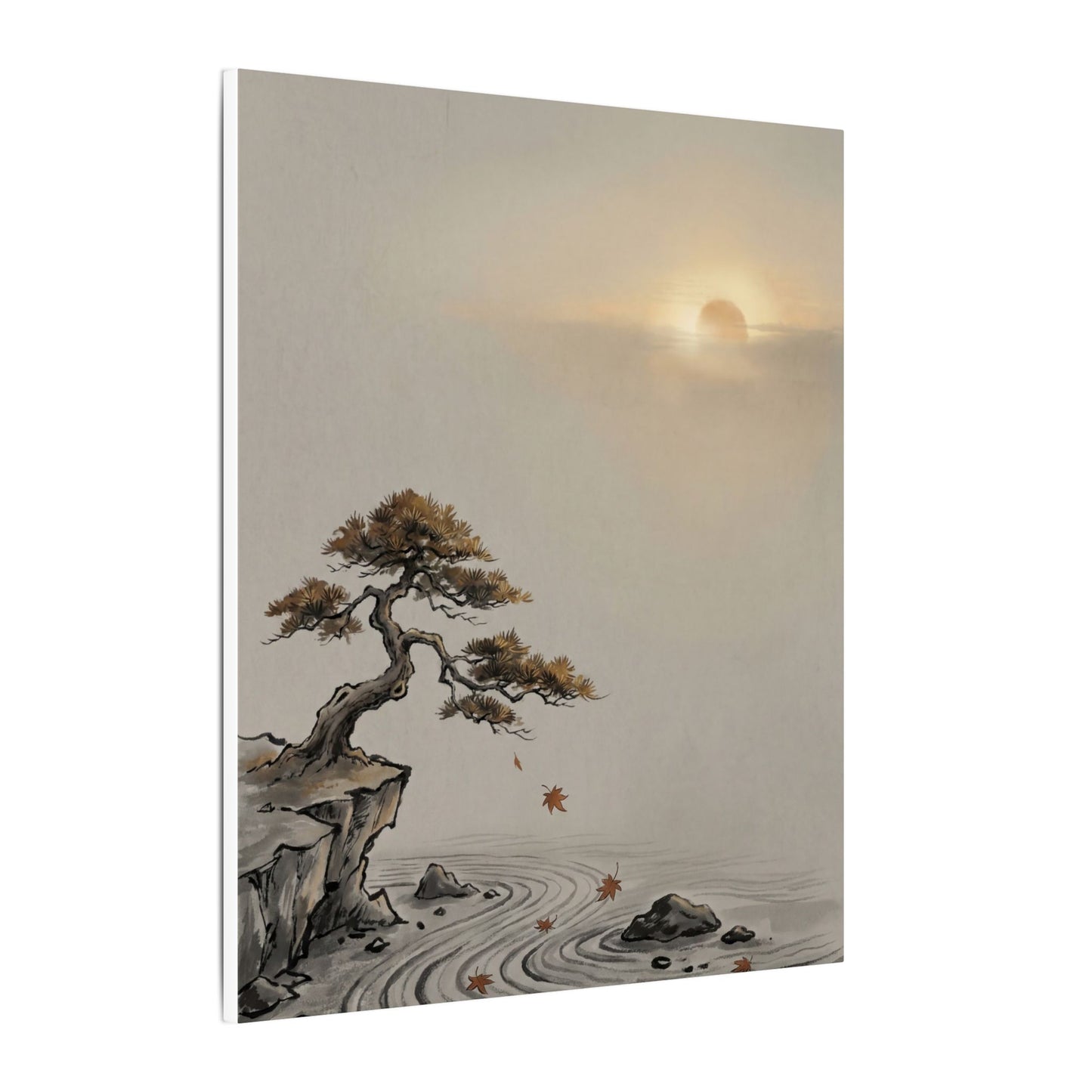 Pine Tree Canvas Art | Autumn Zen Karesansui Art