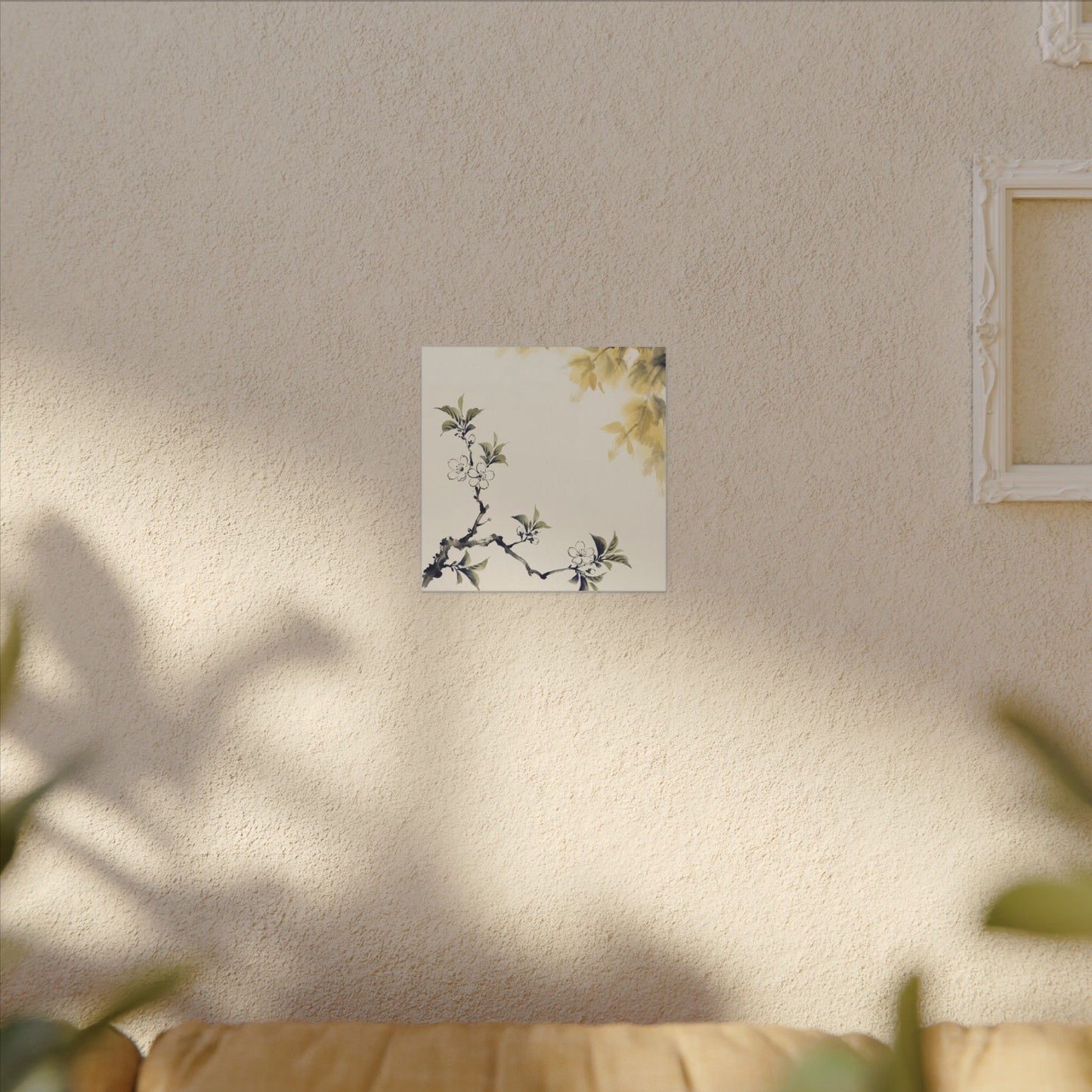 Kanso Cherry Blossom Canvas Art - Zen Sumi E