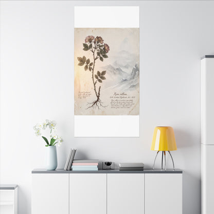 Winter Mountain Mist Herbarium Canvas Art | Earthy Decor