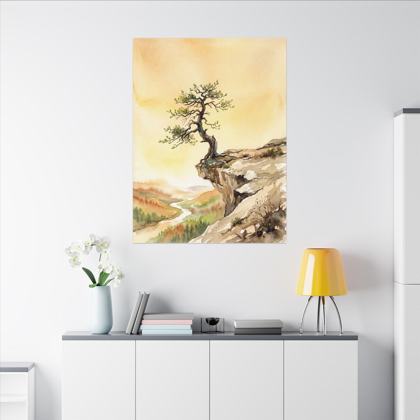 Golden Hour Pine Tree Canvas Art - Japandi Fukinsei