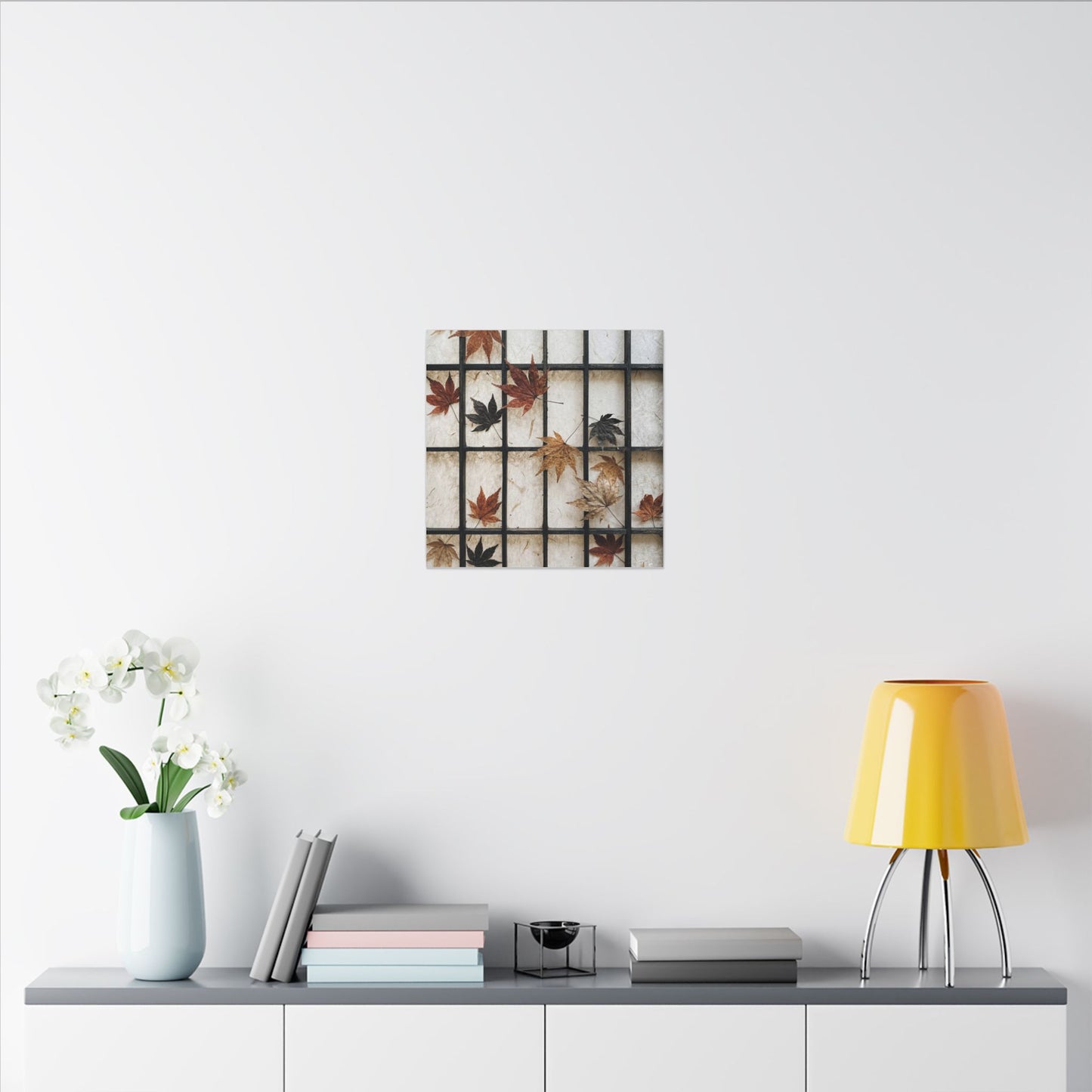 Japandi Shoji Screen in Overcast | Texture Canvas Art