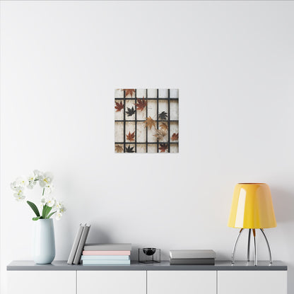 Japandi Shoji Screen in Overcast | Texture Canvas Art