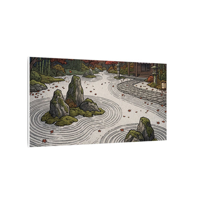 Autumn Rock Garden Ukiyo E Inspired Canvas Art | Peaceful Decor