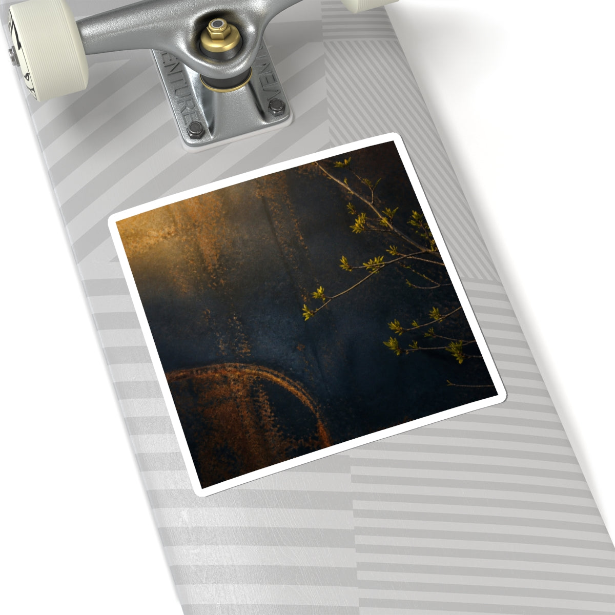 Rust Patina Dark Texture Sticker | Sophisticated Dark Japandi Art