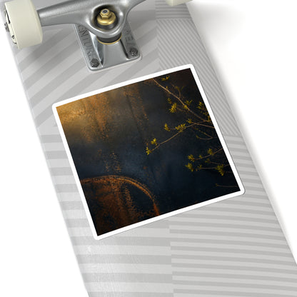 Rust Patina Dark Texture Sticker | Sophisticated Dark Japandi Art