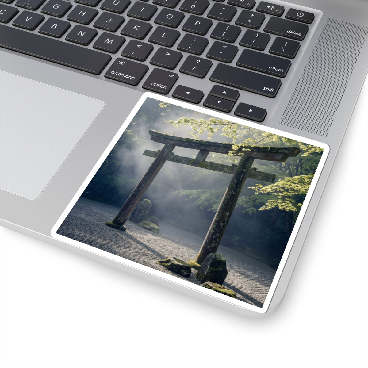 Zen Torii Gate in Dappled | Karesansui Sticker Art Print