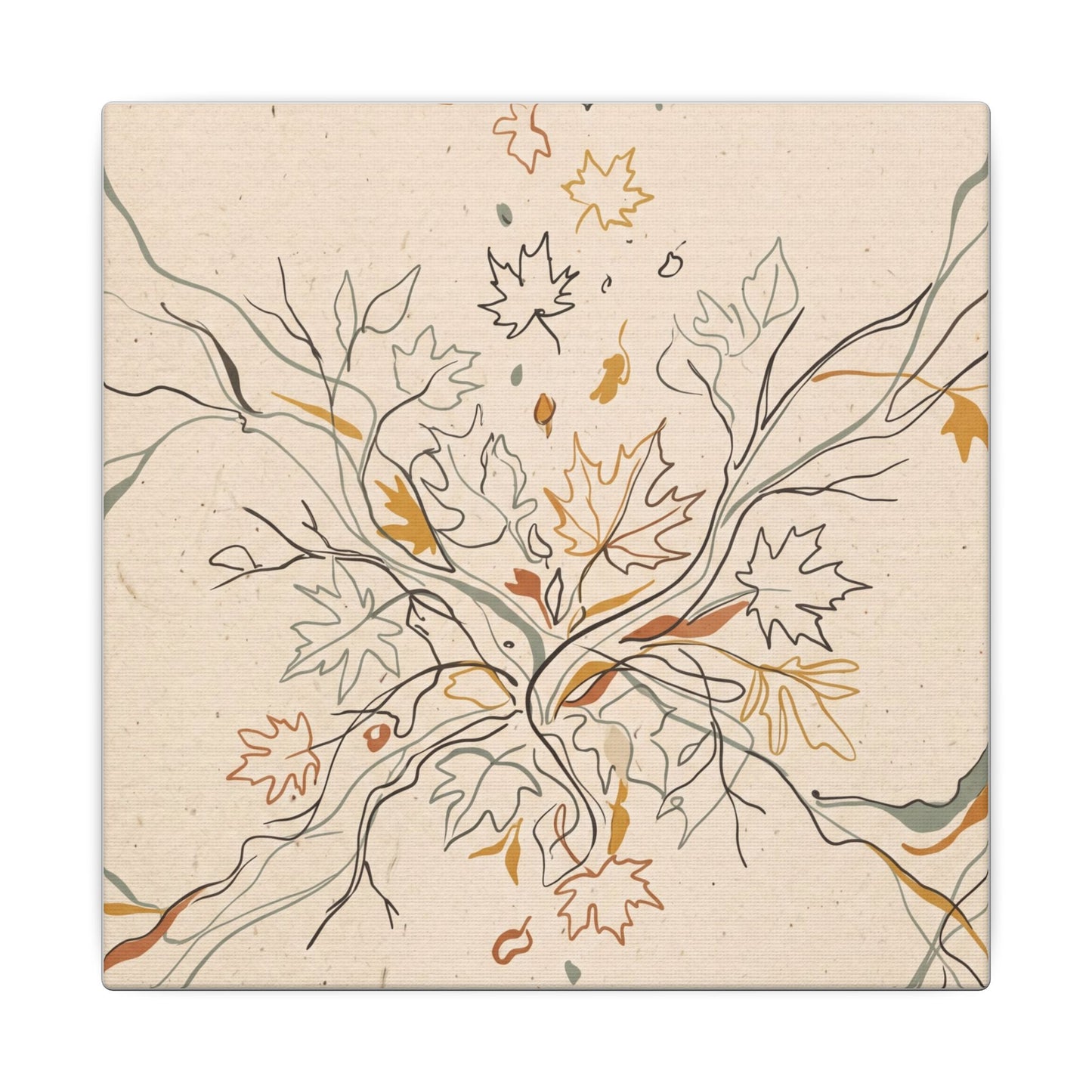 Warm Shadow Play Canvas Art - Minimal Line Japandi