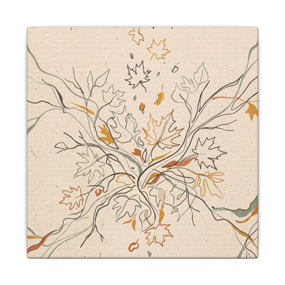 Warm Shadow Play Canvas Art - Minimal Line Japandi