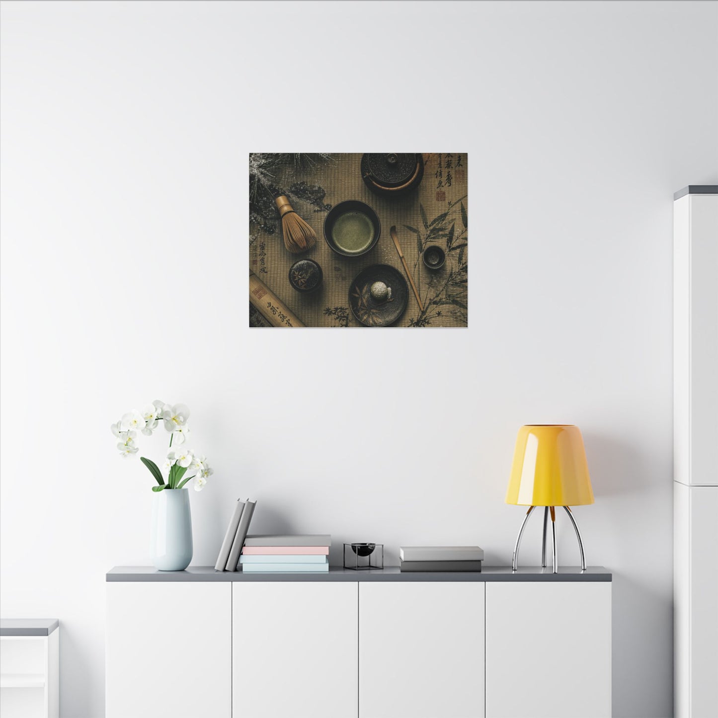 Tea Ceremony Canvas Art | Winter Zen Ukiyo E Inspired Art