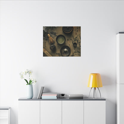 Tea Ceremony Canvas Art | Winter Zen Ukiyo E Inspired Art