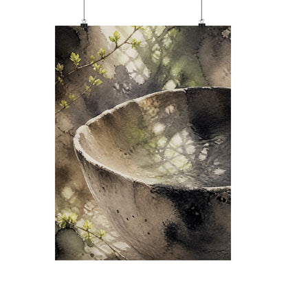 Ceramic Bowl Spring Wall Art Print | Japandi Cozy Design