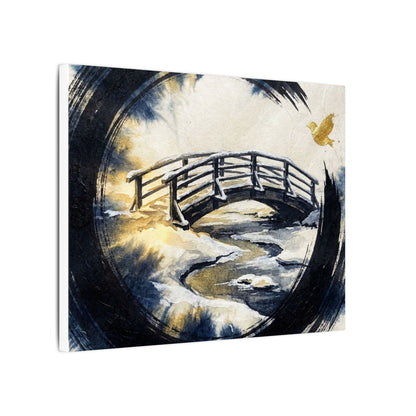 Autumn Ink Brushstroke Karesansui Canvas Art | Peaceful Decor