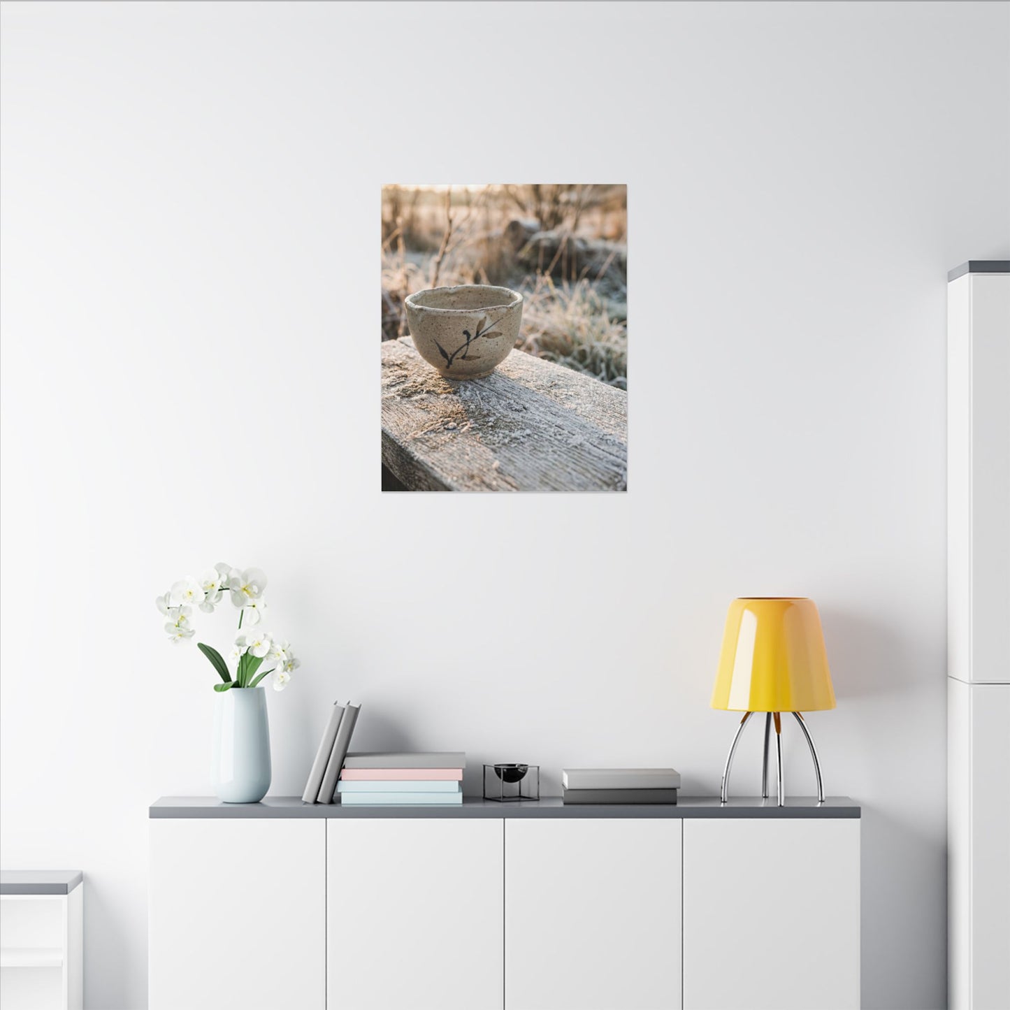 Golden Hour Ceramic Bowl Canvas Art - Japandi Ma
