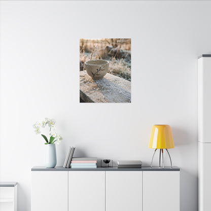 Golden Hour Ceramic Bowl Canvas Art - Japandi Ma
