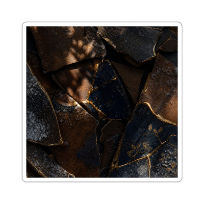 Broken Pottery Sticker | Winter Dark Japandi Dark Texture Art