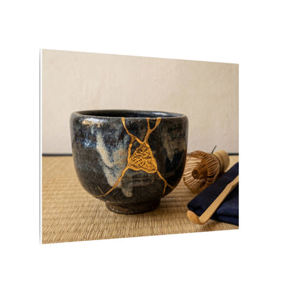 Kanso Tea Ceremony Canvas Art - Kintsugi Gold Vein