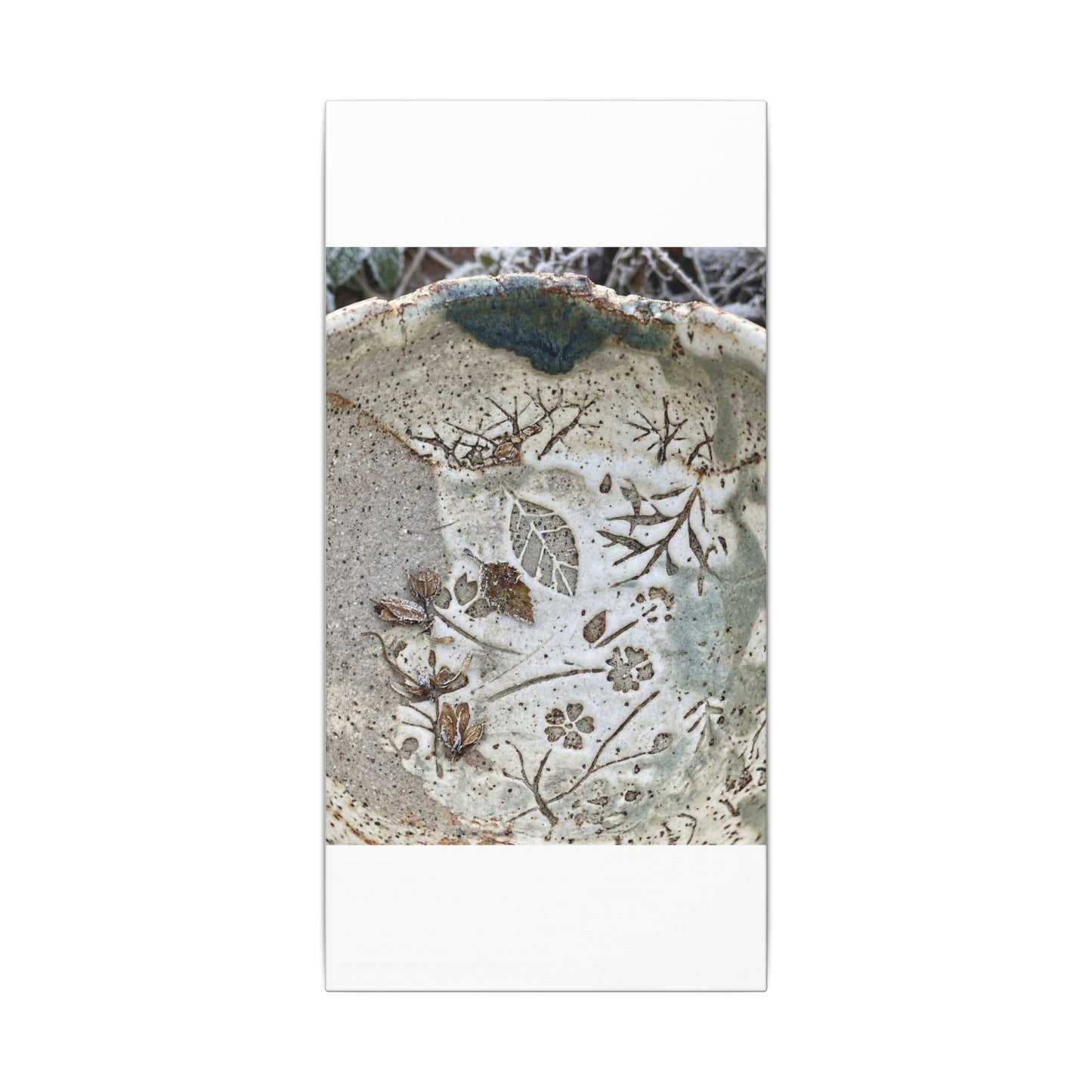 Ceramic Bowl Winter Canvas Art | Japandi Earthy Design