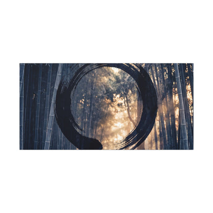 Bamboo Grove Canvas Art | Winter Zen Enso Art