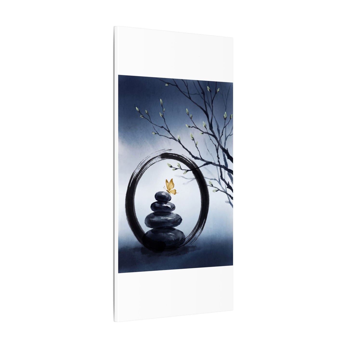 River Stones Spring Canvas Art | Zen Peaceful Design