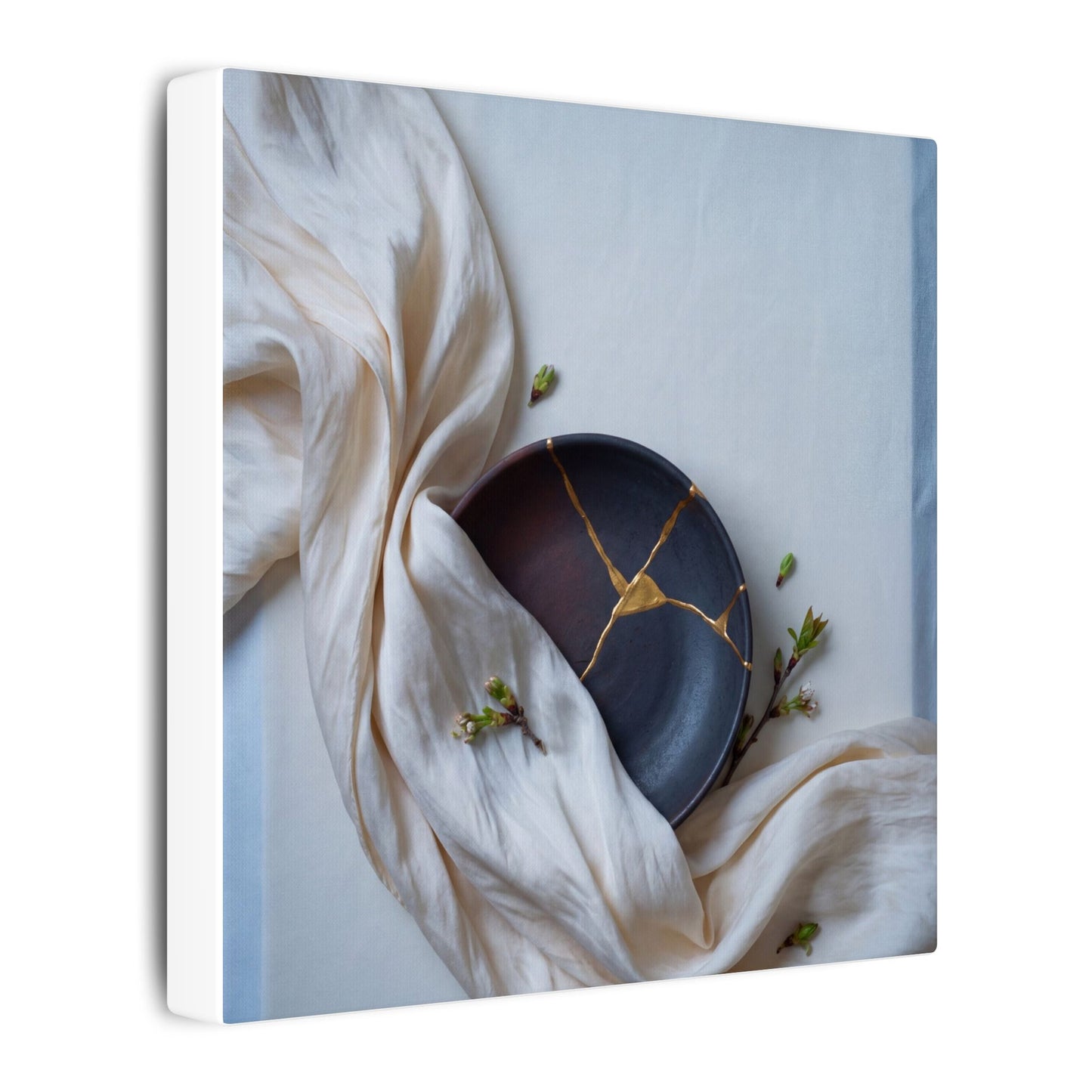 Ma Silk Drape Canvas Art - Kintsugi Gold Repair