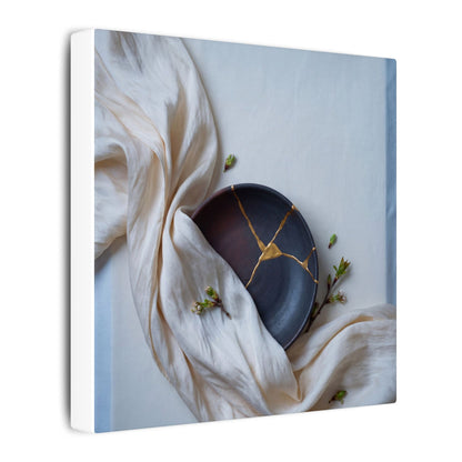 Ma Silk Drape Canvas Art - Kintsugi Gold Repair