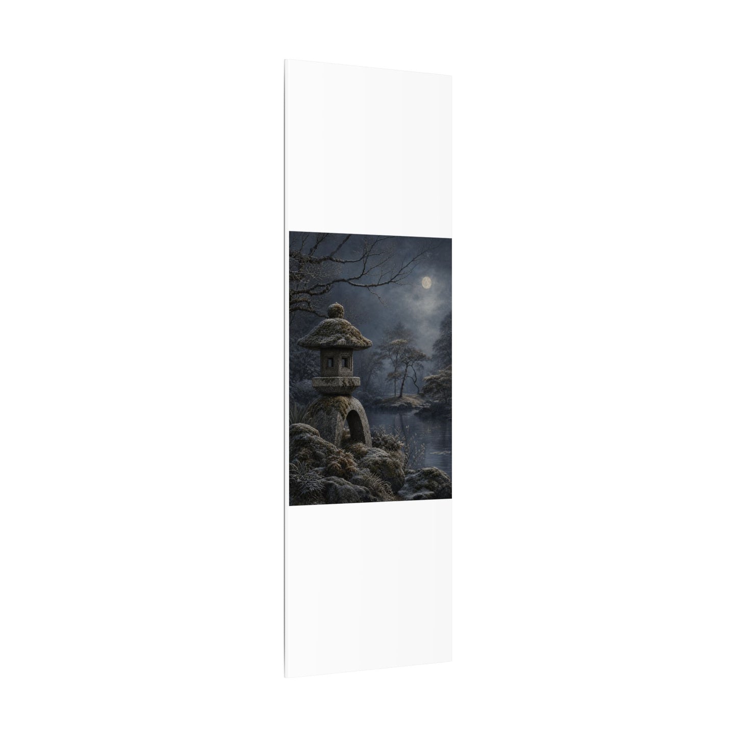 Stone Lantern Canvas Art | Winter Japandi Japanese Pattern Art
