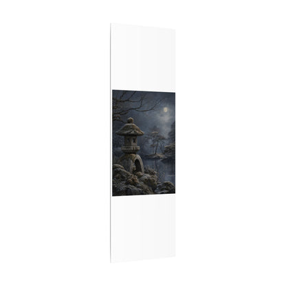 Stone Lantern Canvas Art | Winter Japandi Japanese Pattern Art