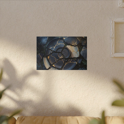 Resilient Broken Pottery Canvas Art - Gold Vein Kintsugi