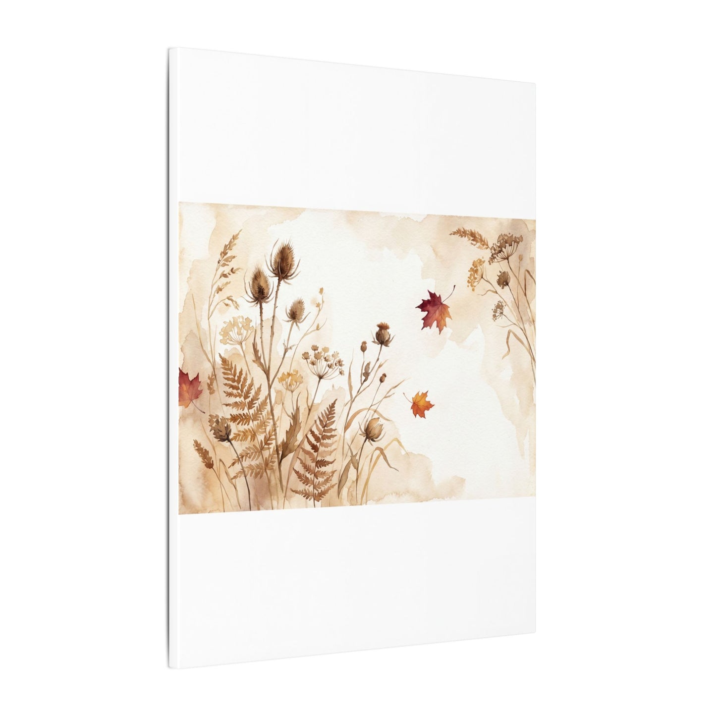 Dried Flowers Canvas Art | Autumn Japandi Watercolor Art