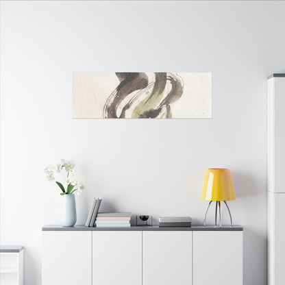 Ink Brushstroke Canvas Art | Spring Japandi Japanese Pattern Art