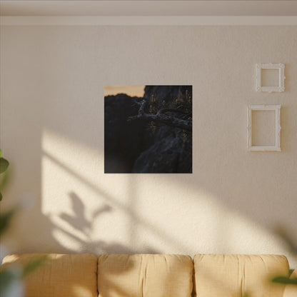 Pine Tree Moody Minimal Canvas Art | Sophisticated Dark Japandi Art
