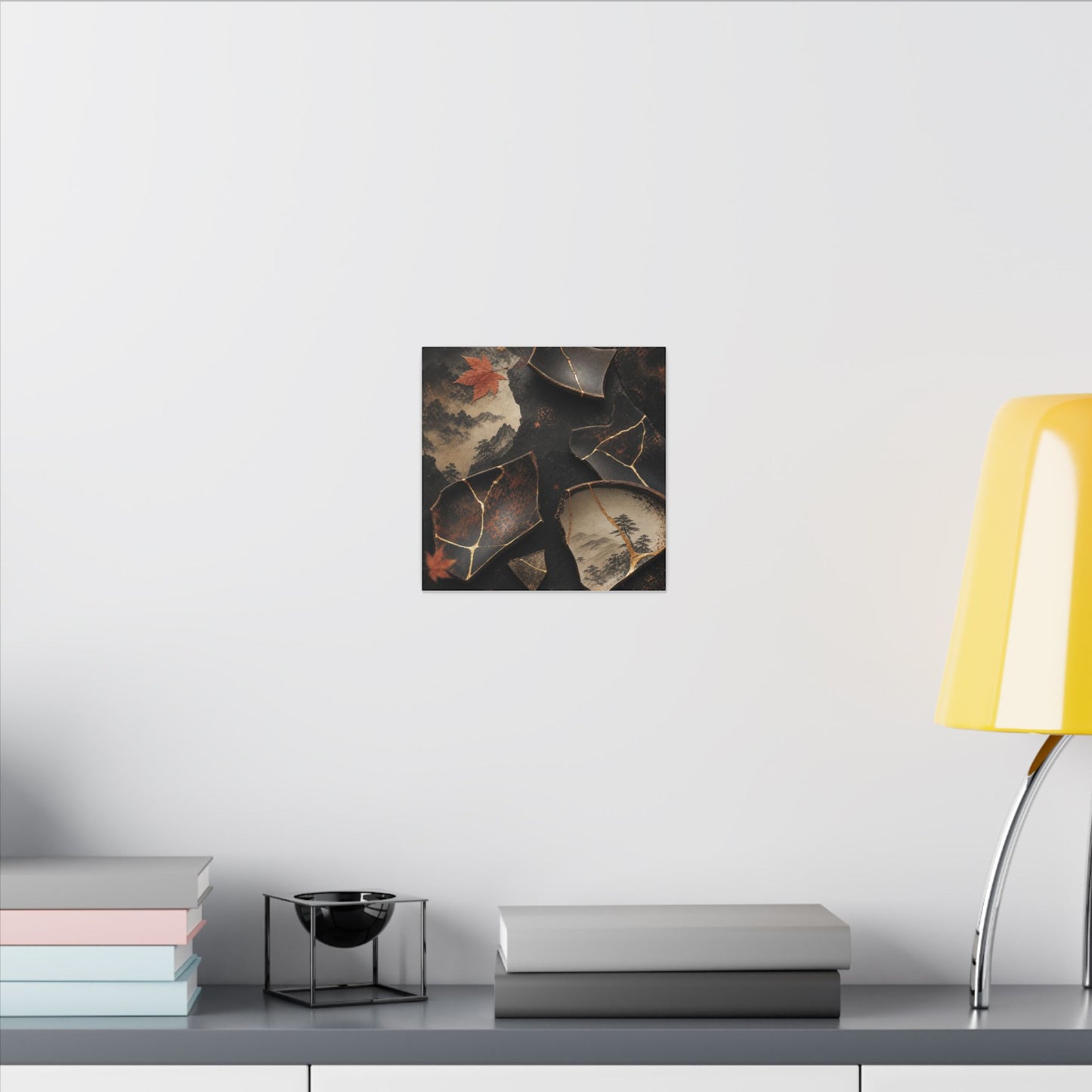 Broken Pottery Gold Vein Canvas Art | Philosophical Kintsugi Art