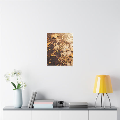 Kintsugi Rust Patina in Golden Hour | Gold Vein Canvas Art