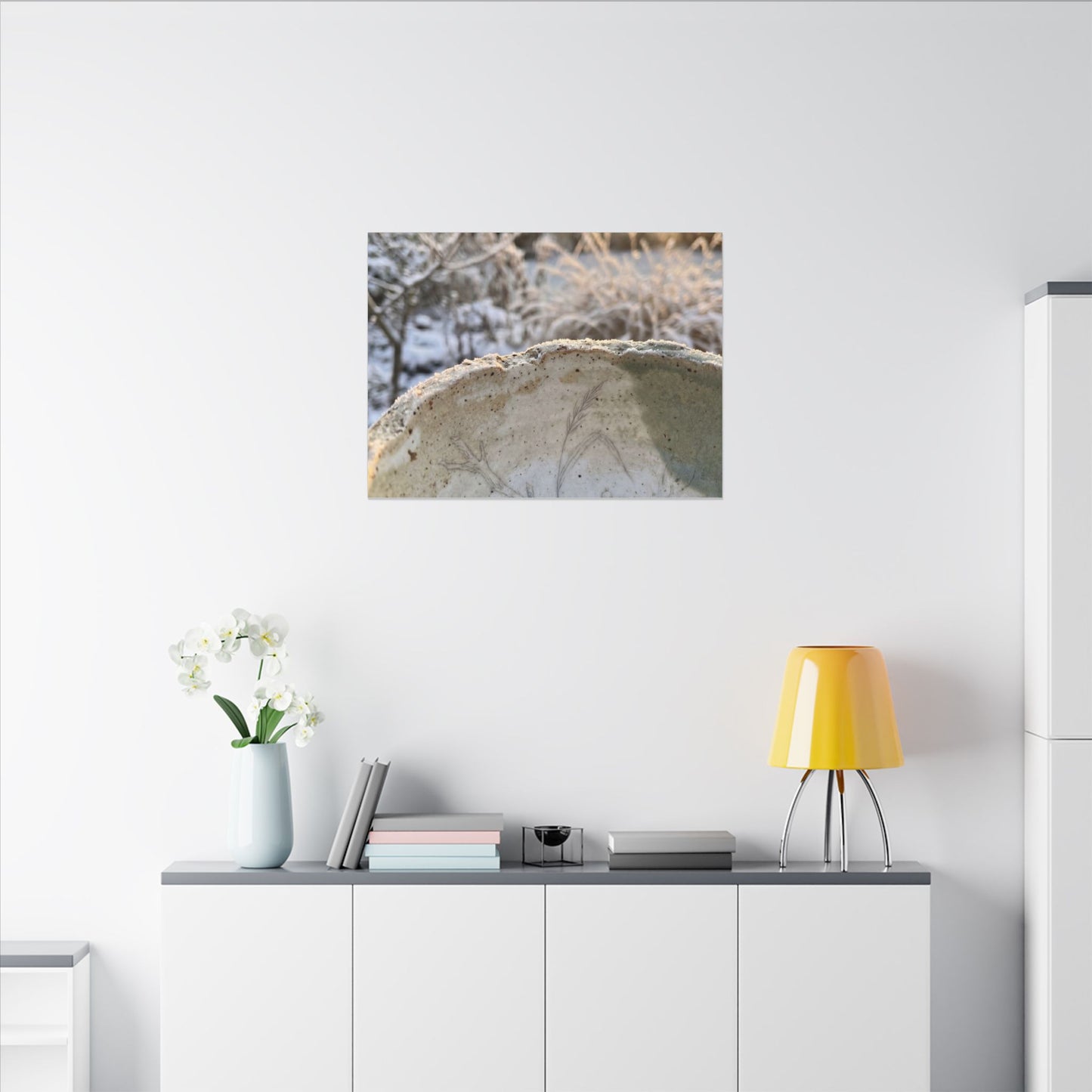 Ceramic Bowl Canvas Art | Winter Japandi Minimal Line Art