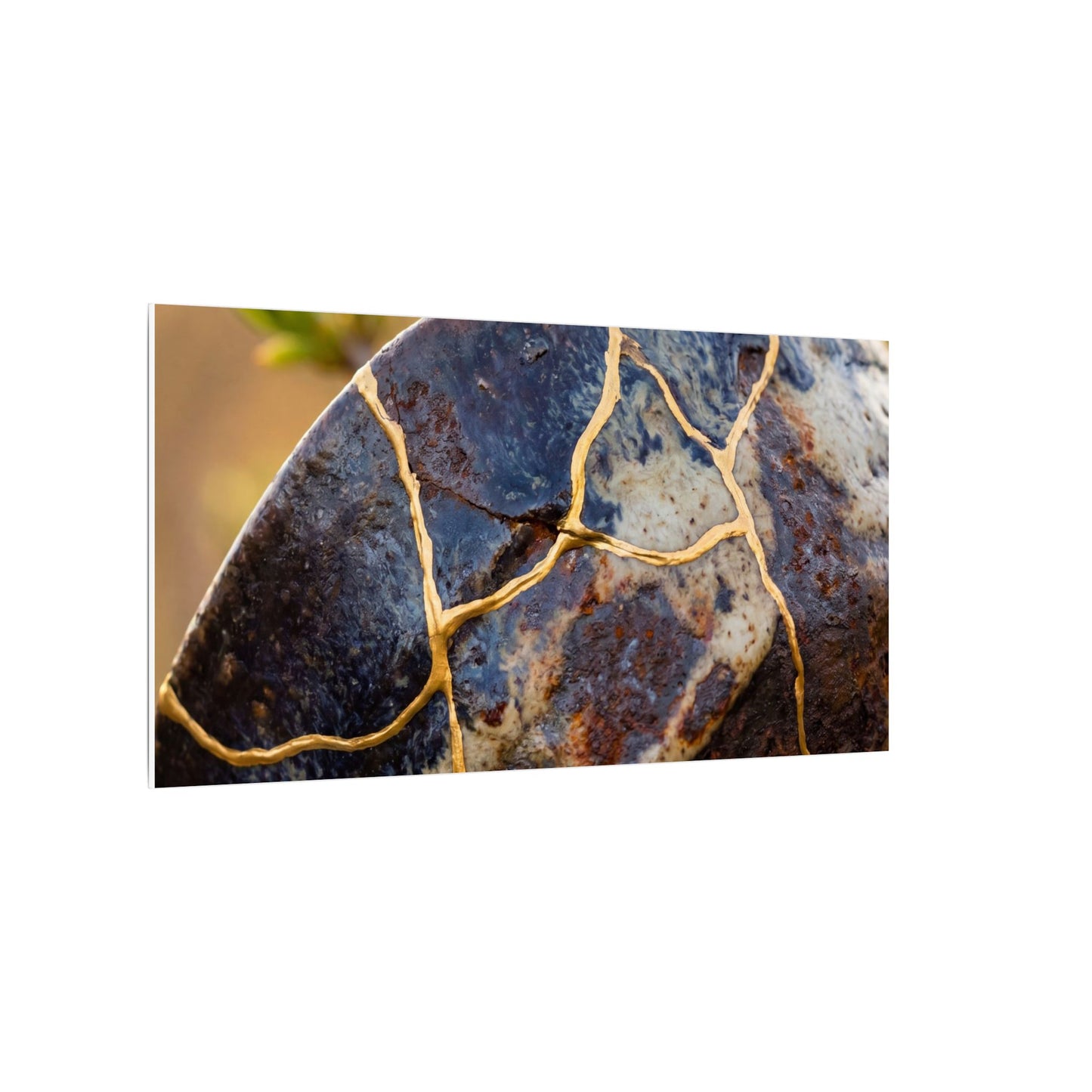 Fukinsei Rust Patina Canvas Art - Kintsugi Gold Repair