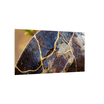 Fukinsei Rust Patina Canvas Art - Kintsugi Gold Repair