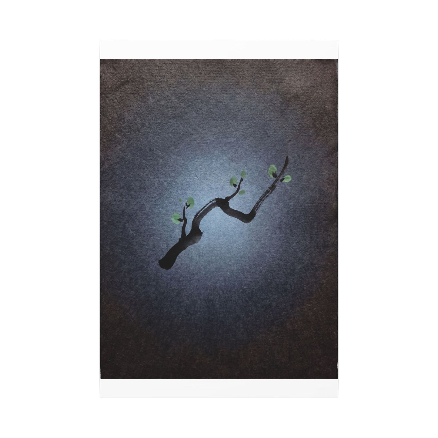 Ink Brushstroke Canvas Art | Spring Dark Japandi Moody Minimal Art