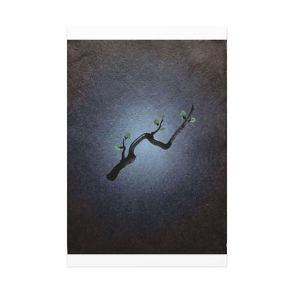 Ink Brushstroke Canvas Art | Spring Dark Japandi Moody Minimal Art