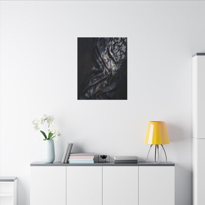 Seijaku Silk Drape Canvas Art - Dark Japandi Dark Texture